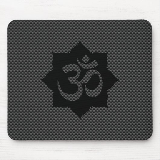 OM Lotus Spirituality Yoga in koolstofvezelstijl Muismat (Voorkant)