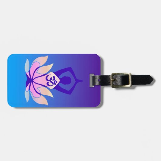 Om Lotus Yoga Pose Decor Bagagelabel (Voorkant horizontaal)
