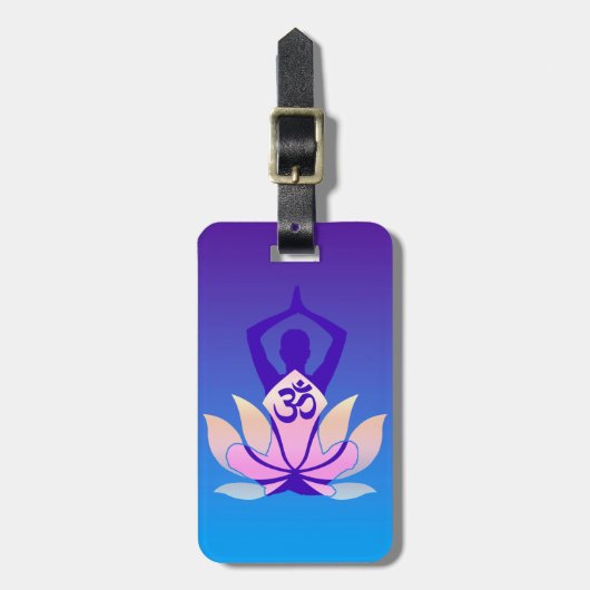 Om Lotus Yoga Pose Decor Bagagelabel (Voorkant verticaal)