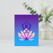 Om Lotus Yoga Pose Paars Hue Briefkaart (Staand voorkant)