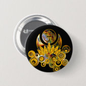 Om Lotus | zwart Ronde Button 5,7 Cm (Voorkant /achterkant)