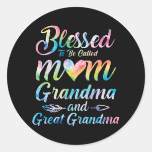 Om mama grootmoeder moeder vader te worden genoemd ronde sticker