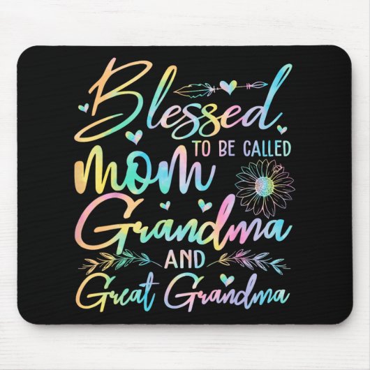 Om mama oma en overgrootmoeder bloem genoemd te wo muismat (Voorkant)