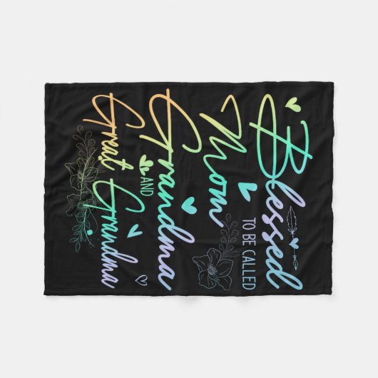 Om mama oma en overgrootmoeder bloemig te worden g fleece deken (Voorkant (Horizontaal))