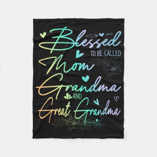 Om mama oma en overgrootmoeder bloemig te worden g fleece deken (Voorkant)