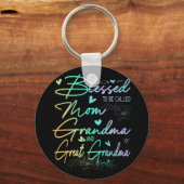 Om mama oma en overgrootmoeder bloemig te worden g sleutelhanger (Voorkant)