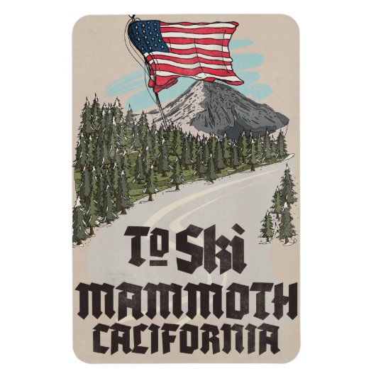 Om Mammoth California te skien Magneet (Verticaal)