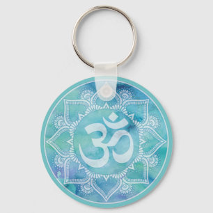 Om Mandala Blue Sleutelhanger