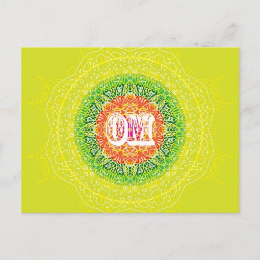 Om Mandala Design for Yoga Briefkaart (Voorkant)