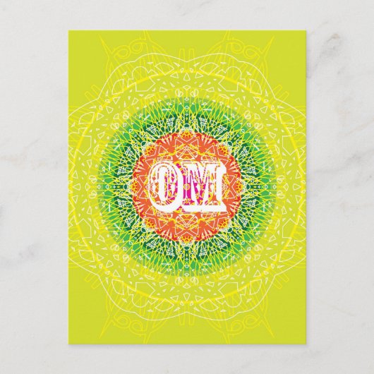 Om Mandala Design for Yoga Briefkaart (Voorkant)