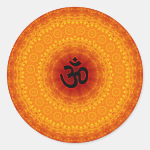 Om Mandala Design Ronde Sticker