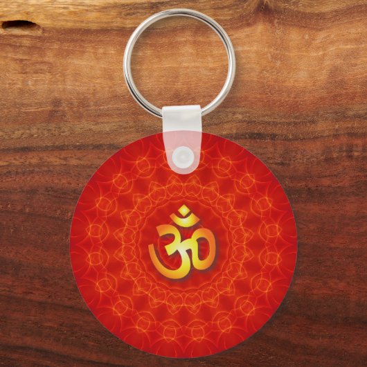 Om Mandala Design Sleutelhanger (Voorkant)