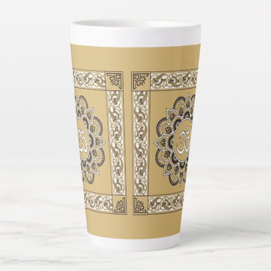 OM Mandala - Koffie Mok, Kopje Latte Mok (Voorkant)