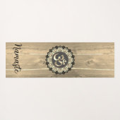 OM Mandala op hout Namaste Rustic Yogamat (Achterkant (horizontaal))