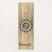 OM Mandala op hout Namaste Rustic Yogamat (Achterkant)