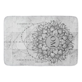 OM Mandala op Zilver Marmer Badmat