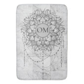 OM Mandala op Zilver Marmer Badmat (Voorkant Verticaal)