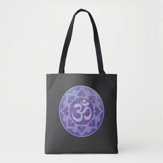 Om Mandala Paars Tote Bag (Voorkant)