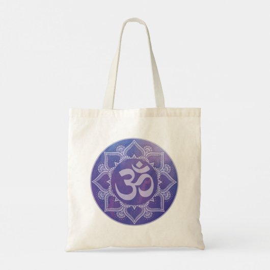 Om Mandala Paars Tote Bag (Achterkant)