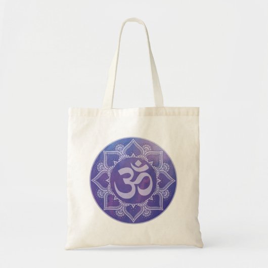 Om Mandala Paars Tote Bag (Voorkant)