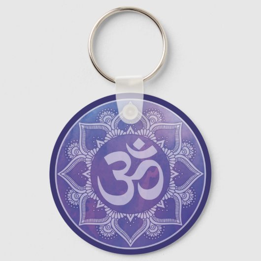 Om Mandala Paarse Sleutelhanger (Voorkant)