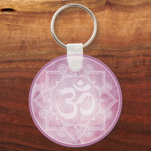 Om Mandala Pink Sleutelhanger (Achterkant)