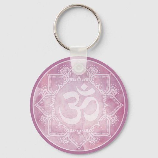 Om Mandala Pink Sleutelhanger (Achterkant)