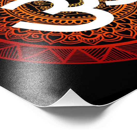 Om mandala rode wortel chakra foto afdruk (Hoek)