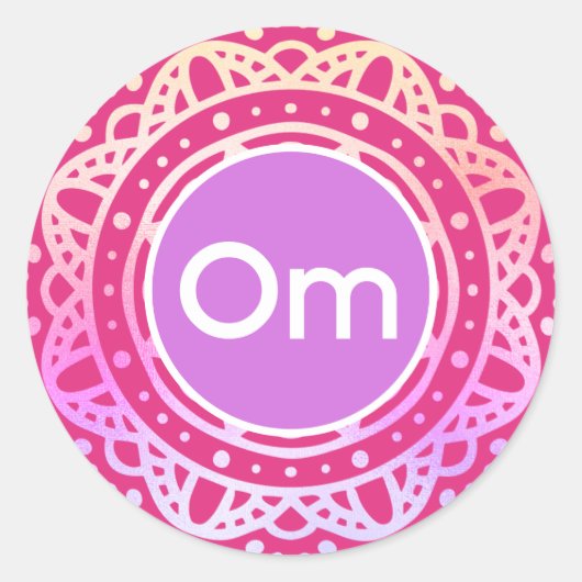 Om Mandala Ronde Sticker (Voorkant)