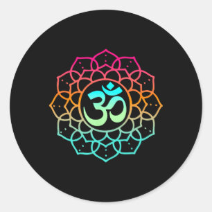 Om Mandala Spirituele Zen Yoga Boeddhistische Medi Ronde Sticker