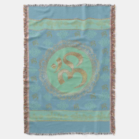 OM Mandala - Throw Blanket Deken (Voorkant Verticaal)