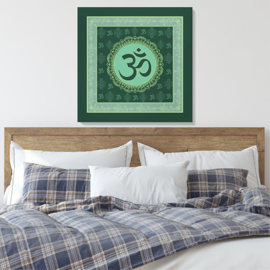 OM Mandala - Wrapped Canvas (Insitu (Slaapkamer))