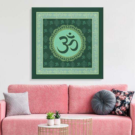 OM Mandala - Wrapped Canvas Afdruk (Insitu (Woonkamer))