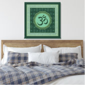 OM Mandala - Wrapped Canvas Afdruk (Insitu (Slaapkamer))