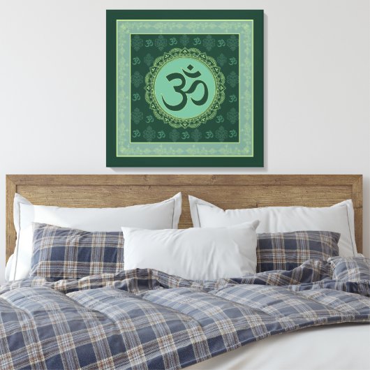 OM Mandala - Wrapped Canvas Afdruk (Insitu (Slaapkamer))