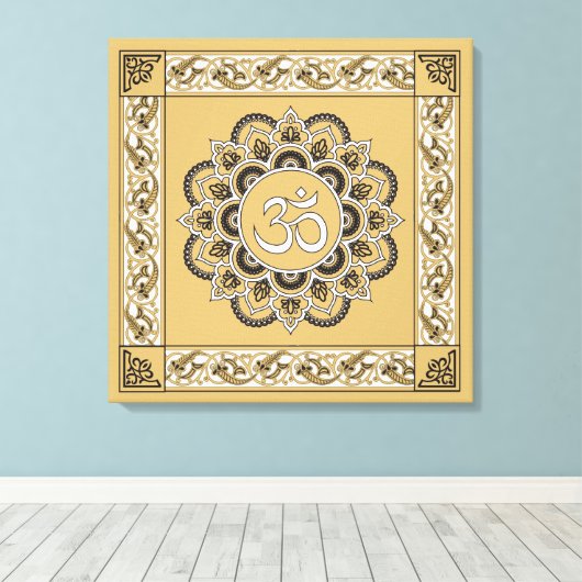 OM Mandala - Wrapped Canvas Afdruk (Insitu (Houten vloer))