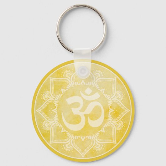 Om Mandala Yellow Sleutelhanger (Voorkant)