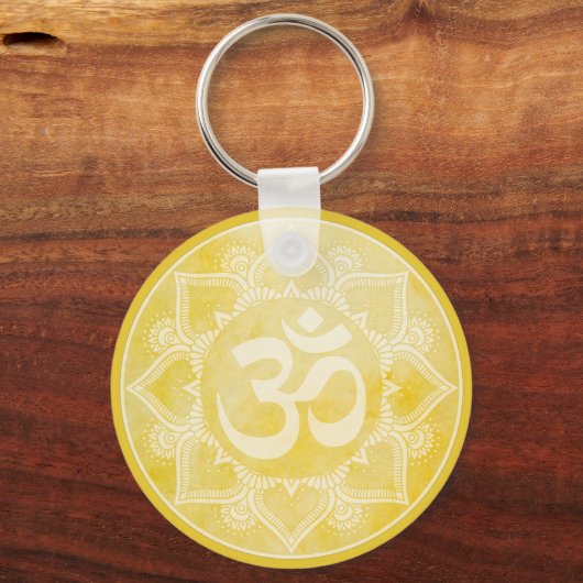 Om Mandala Yellow Sleutelhanger (Voorkant)