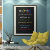 Om Mani Padme Hum Avalokiteshvara Mantra Kleurrijk Poster