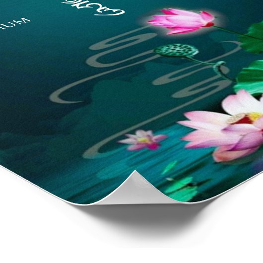 Om Mani Padme Hum Avalokiteshvara Mantra | Lotus Poster (Hoek)