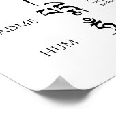 Om Mani Padme Hum Boeddhistische Mantra Zwart & Wi Poster (Hoek)