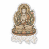 Om Mani Padme Hum Chenrezig Mantra van Mededogen Sticker (Voorkant)