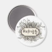 Om Mani Padme Hum Floral Magneet (Voorkant / Achterkant)