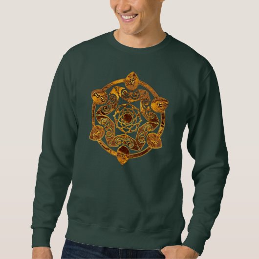 Om Mani Padme Hum - Golden Mandala Trui (Voorkant)