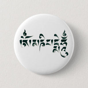 Om Mani Padme Hum III Ronde Button 5,7 Cm