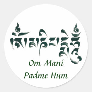 Om Mani Padme Hum III Ronde Sticker