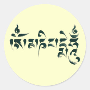Om Mani Padme Hum III Ronde Sticker