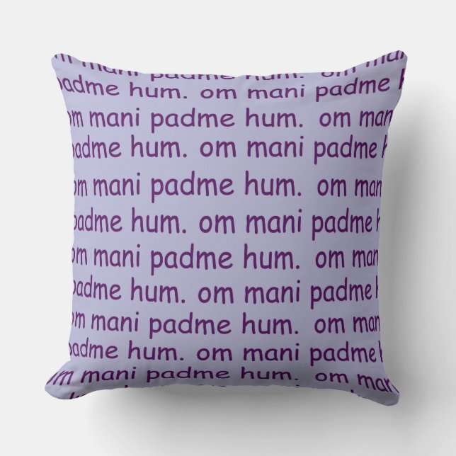 Om Mani Padme Hum Lavender Kussen (Voorkant)