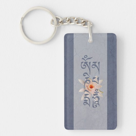Om Mani Padme Hum Lotus Sleutelhanger (Voorkant)