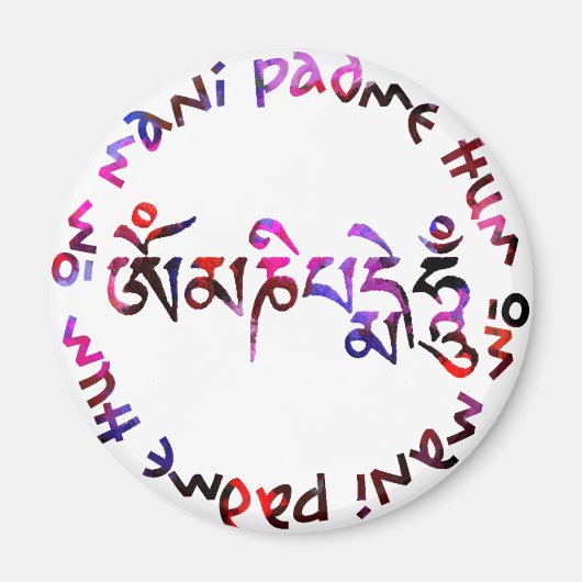 Om mani padme hum magneet (Voorkant)